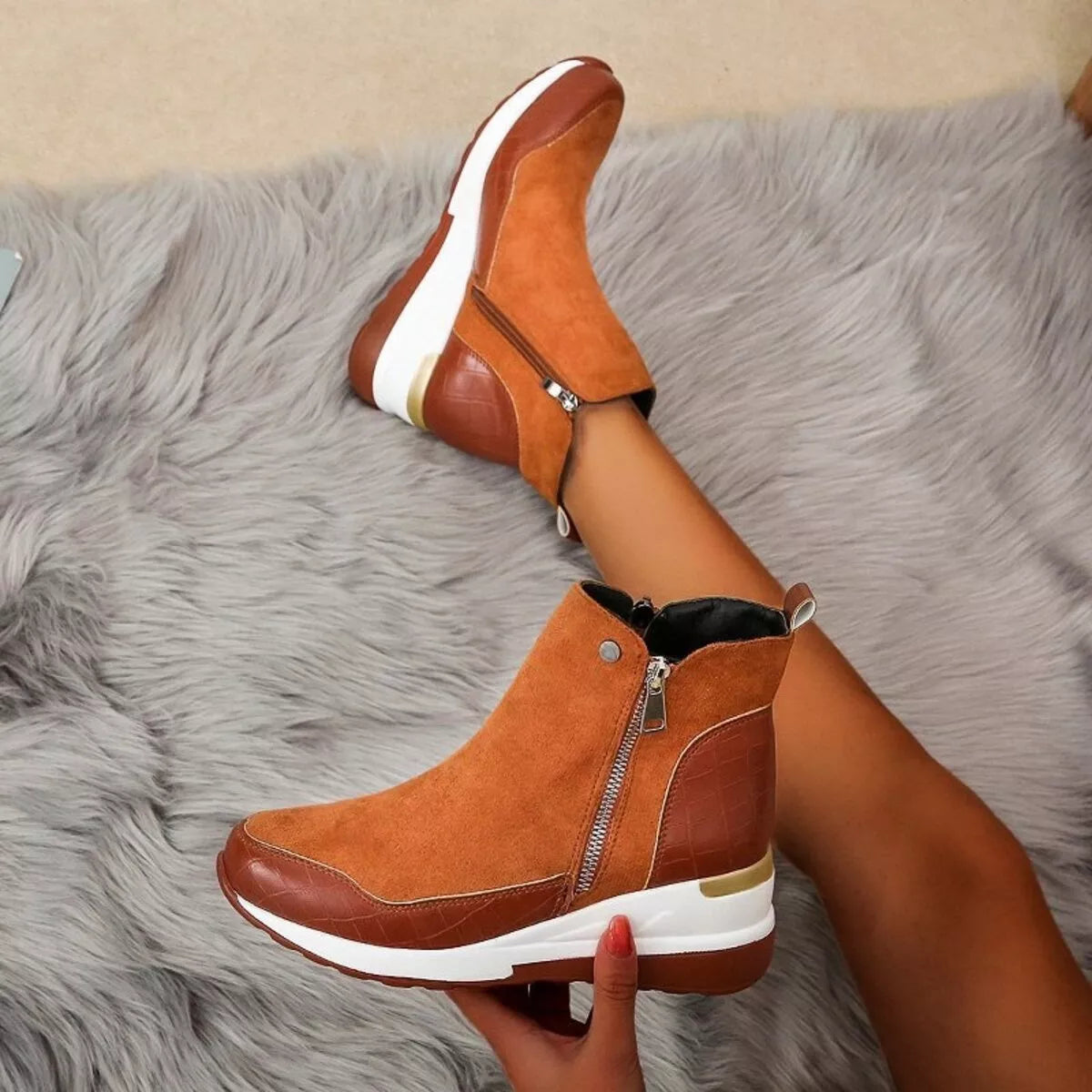 Side Zipper Ankle Boots - Lilixa.store