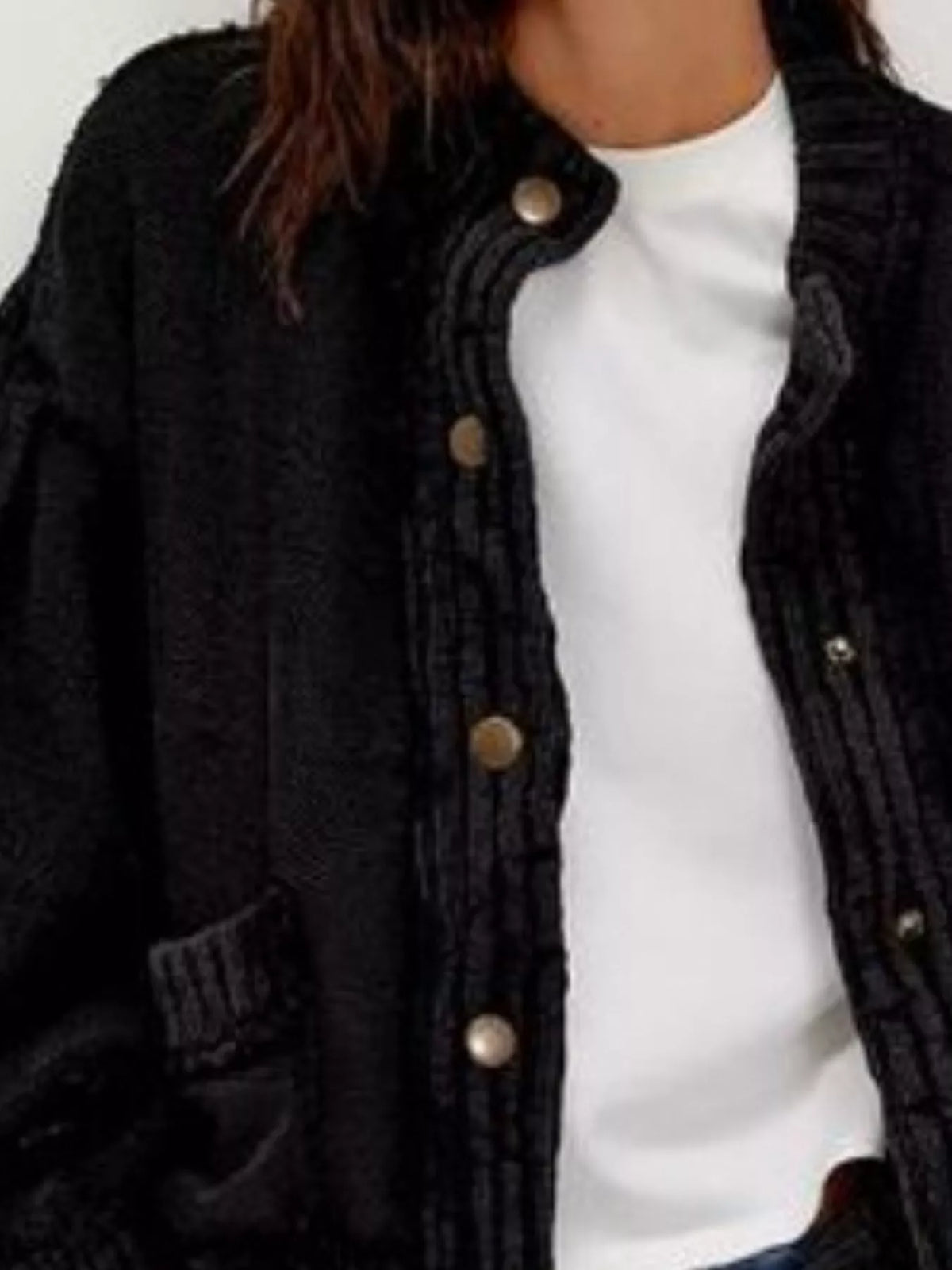 Snap Down Dropped Shoulder Cardigan - Lilixa.store