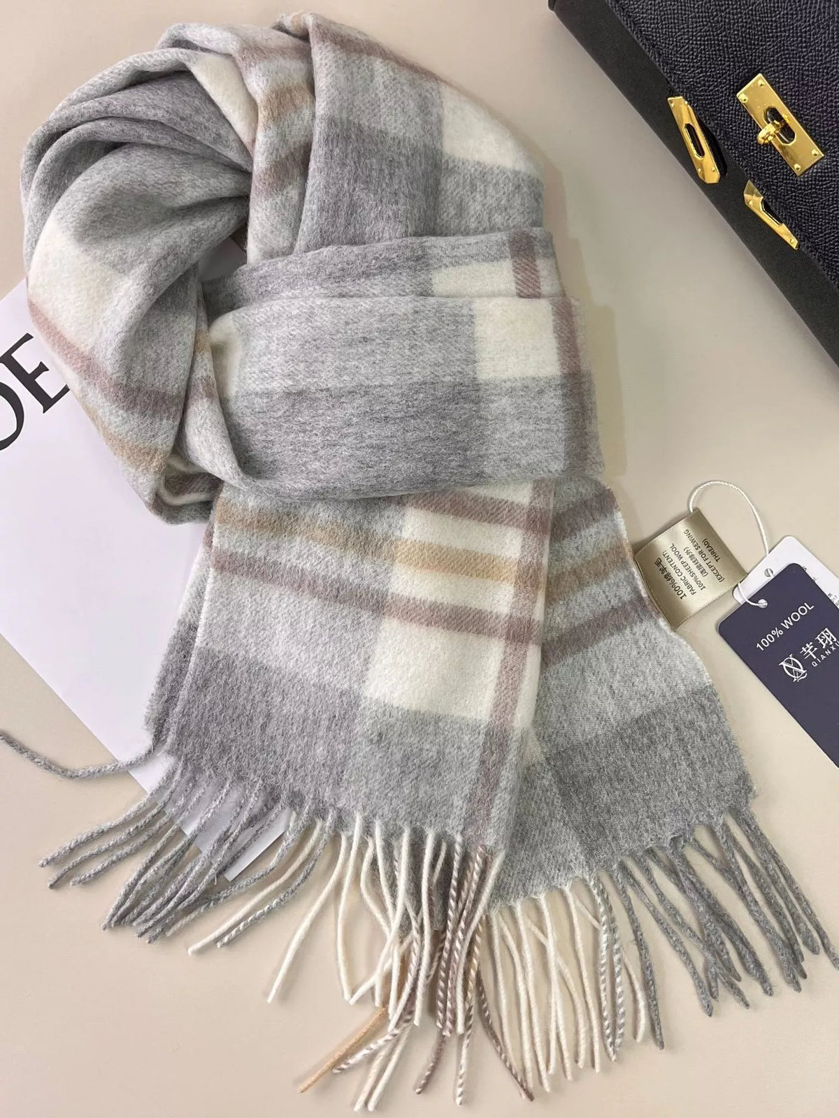 Plaid Fringe Scarf - Lilixa.store