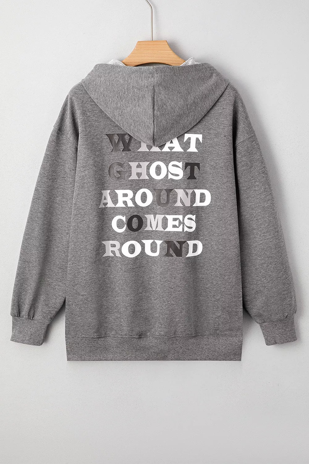 Halloween Ghost Print Mineral Wash Oversize Hoodie - Lilixa.store