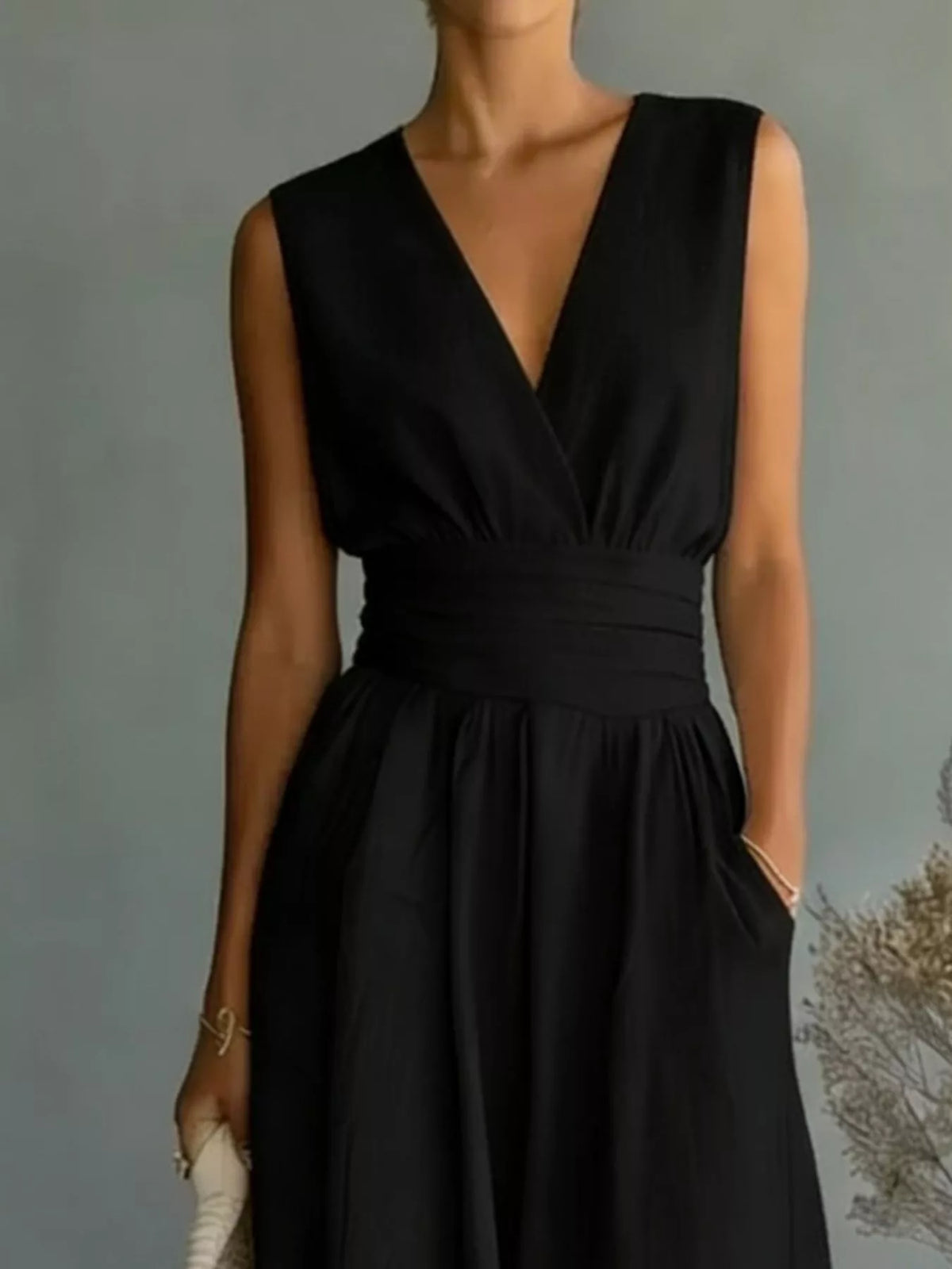 Full Size Sleeveless Wide Leg Jumpsuit Plus Size - Lilixa.store