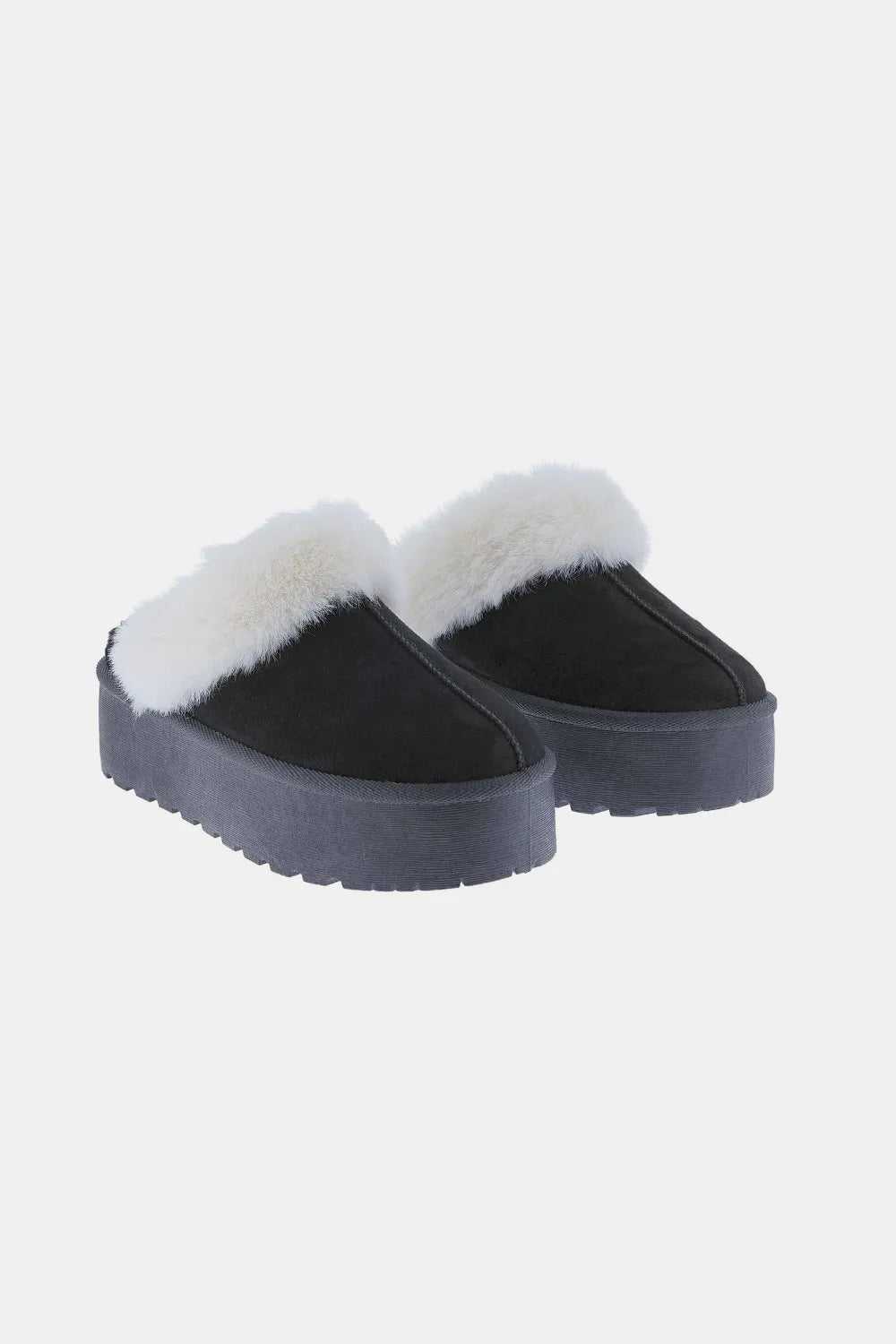 Weeboo Thick Bottom Fur Trim Snow Slippers - Lilixa.store