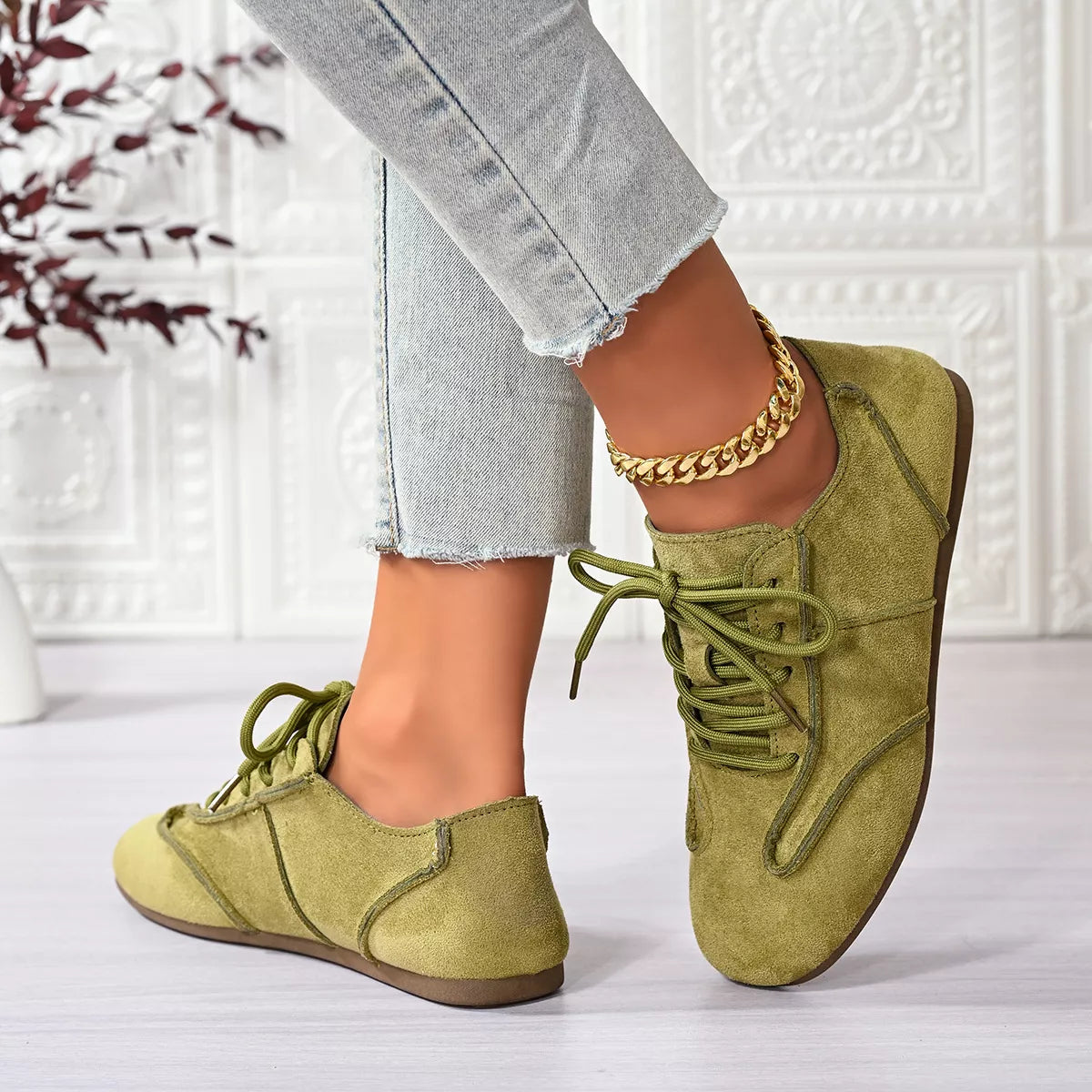 Lace Up Round Toe Sneakers - Lilixa.store