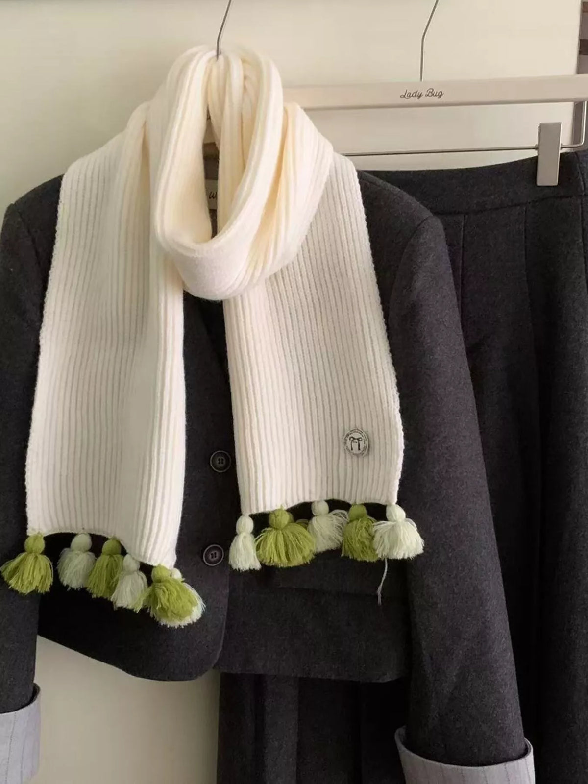 Ribbed Knit Tassel Scarf - Lilixa.store