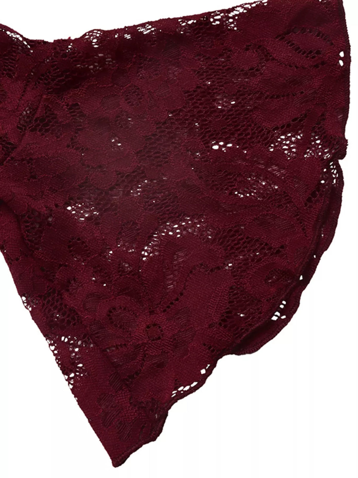 Lace Flare Sleeve Mini Dress in Burgundy, view 10