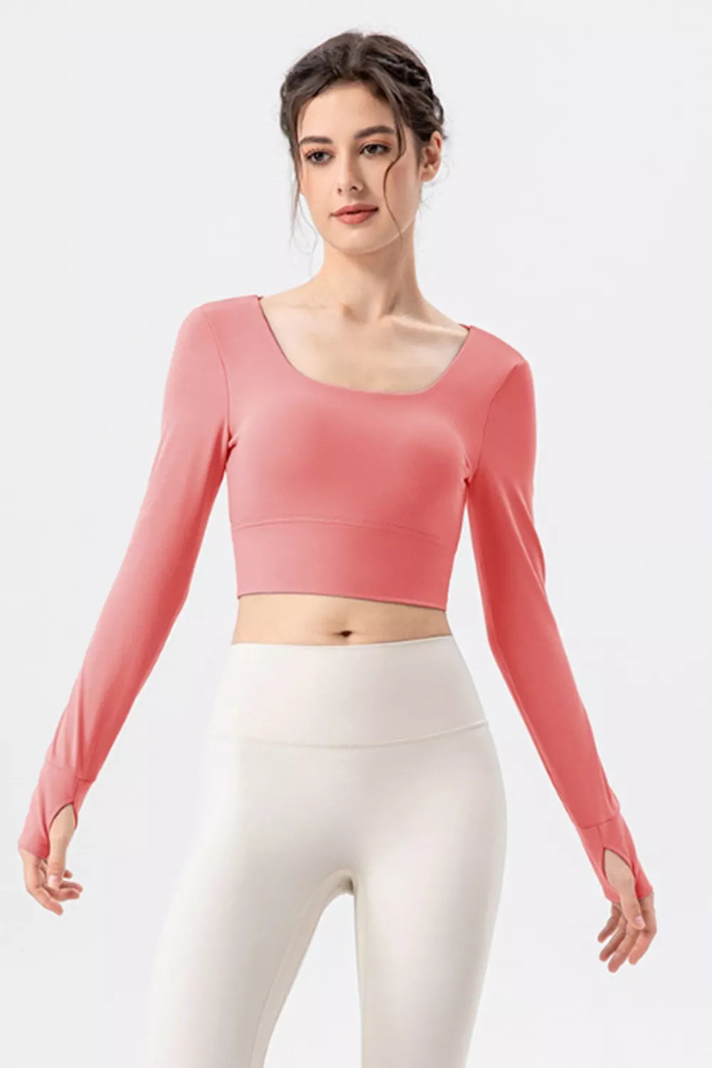 Square Neck Crisscross Active T-Shirt - Lilixa.store