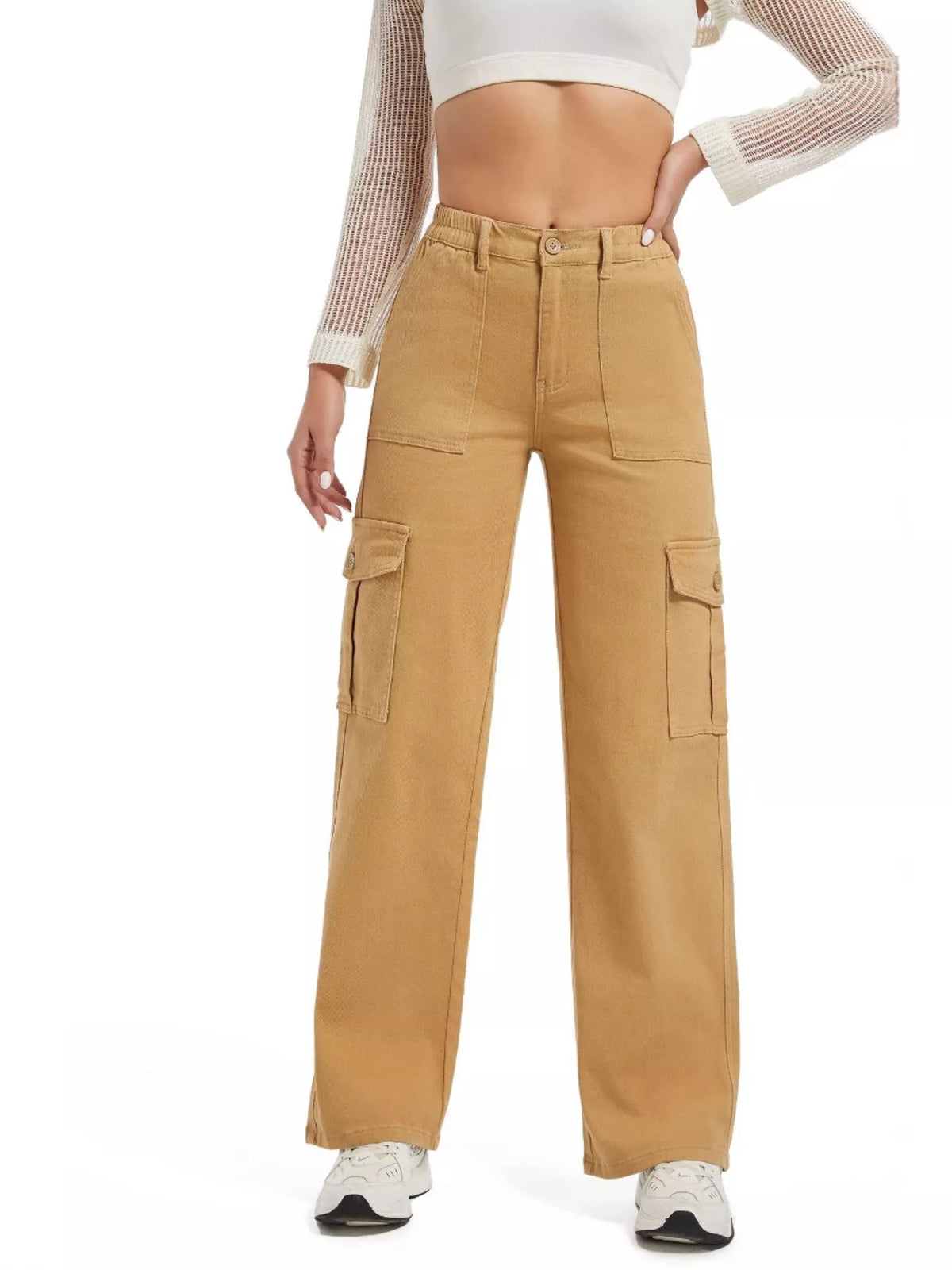 High-Waisted Cargo Jeans - Lilixa.store
