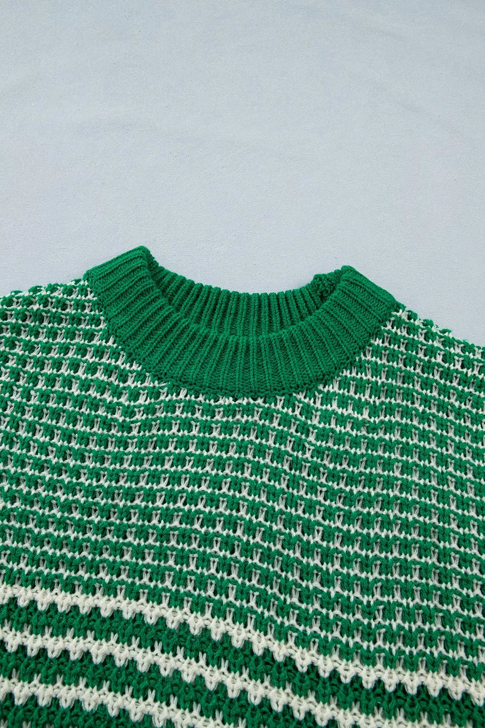 Striped Textured Knit Sweater