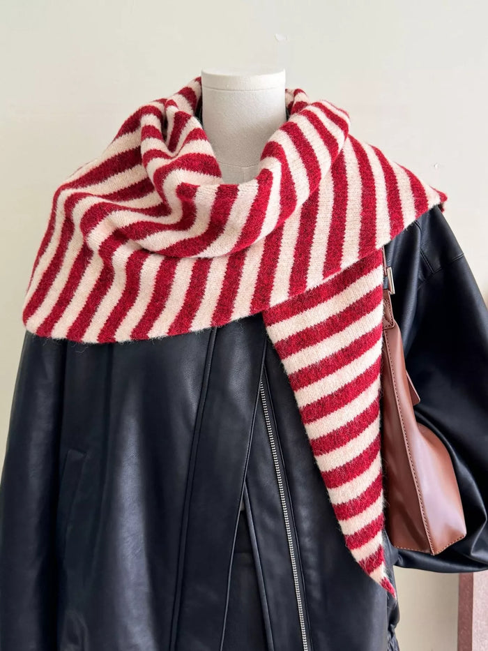 Striped Knitted Winter Scarf - Lilixa.store