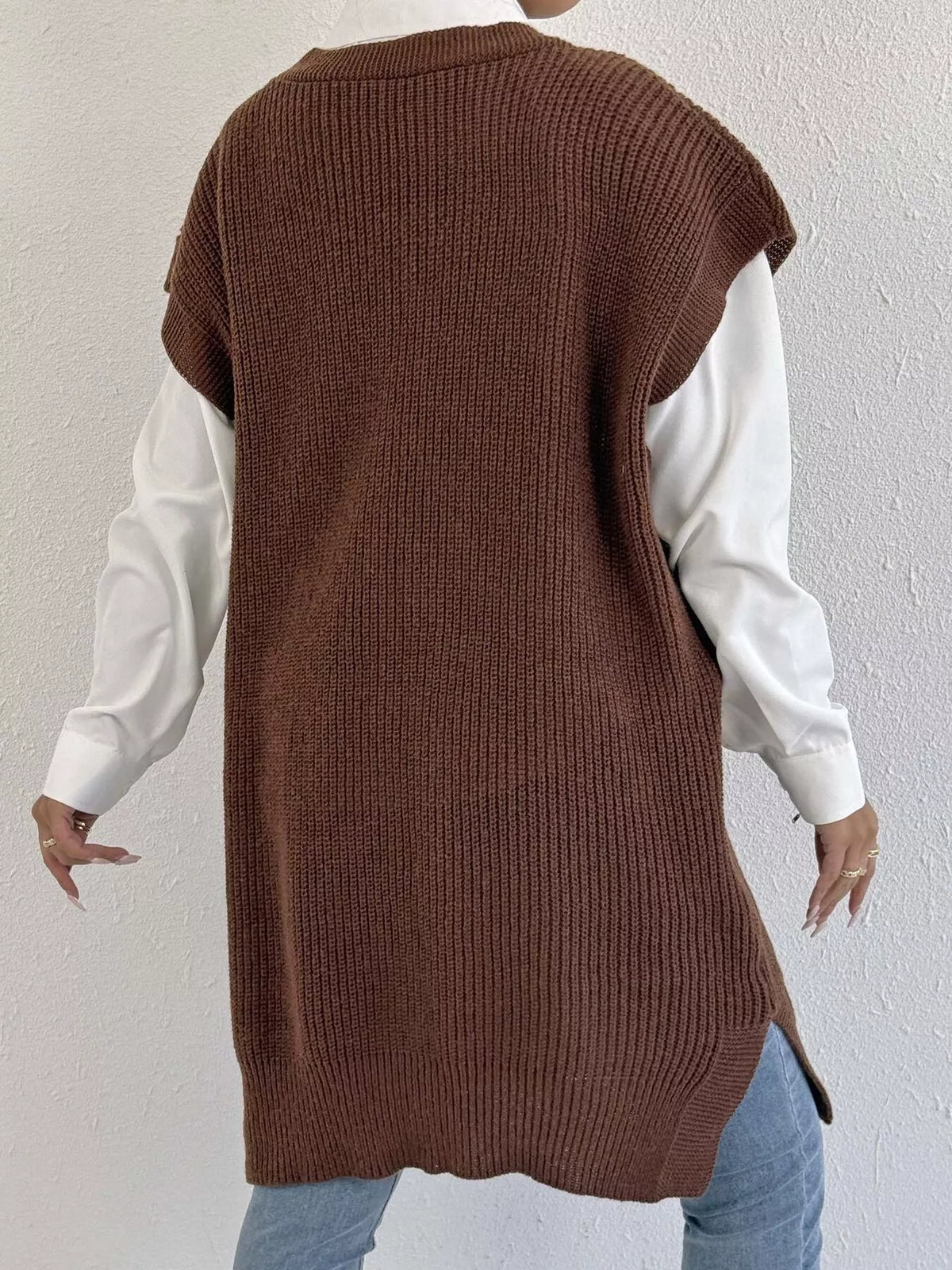 Embroidered Bow V-Neck Sweater Vest - Lilixa.store