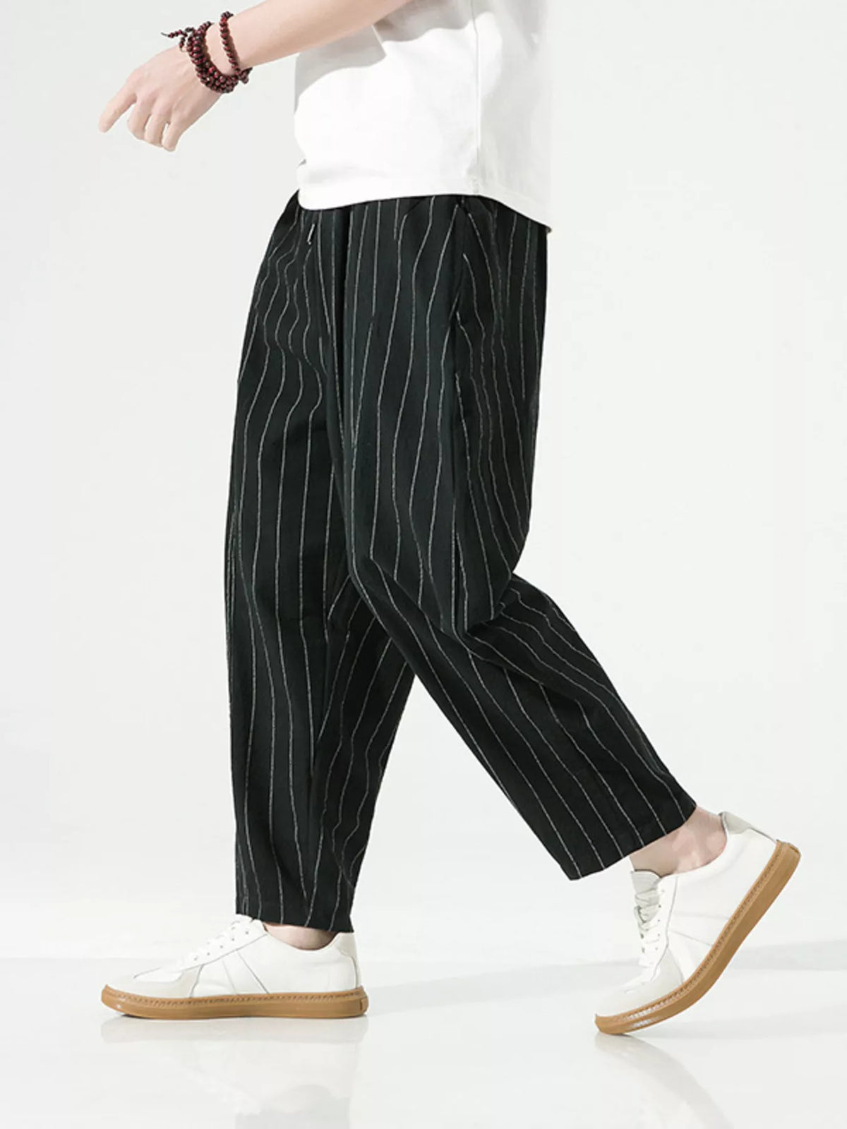 Men's Plus Size Striped Casual Loose Pants, view 2