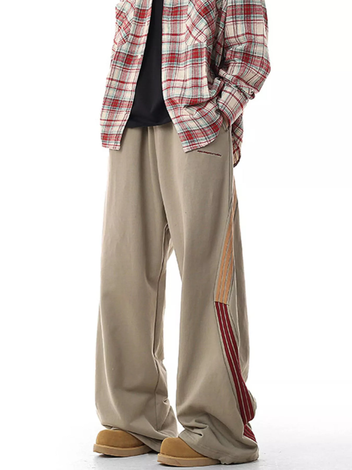 Men's Plus Size Side Striped Relaxed Fit Casual Pants, view 4