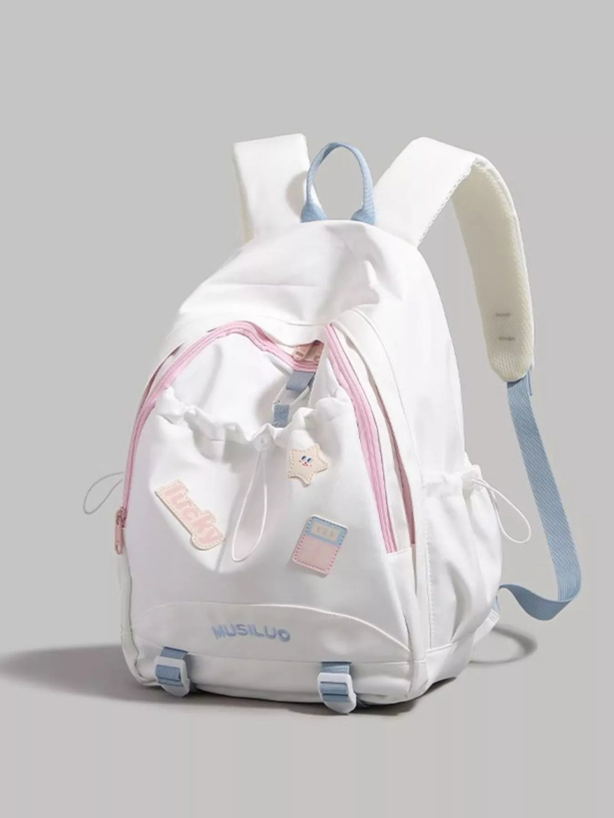 Drawstring Contrast Backpack Bag - Lilixa.store
