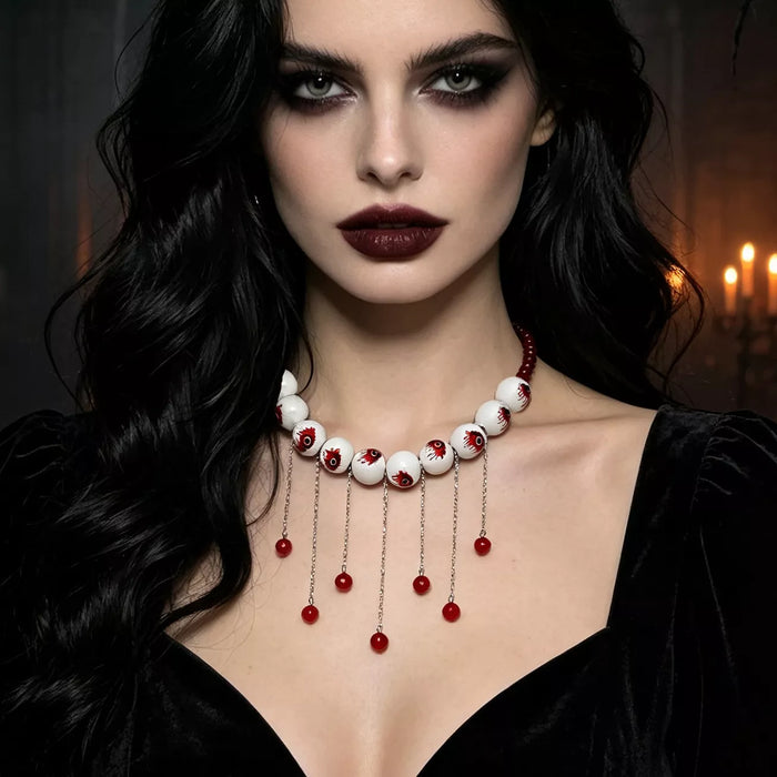 Halloween Gothic Eyeball Necklace - Lilixa.store