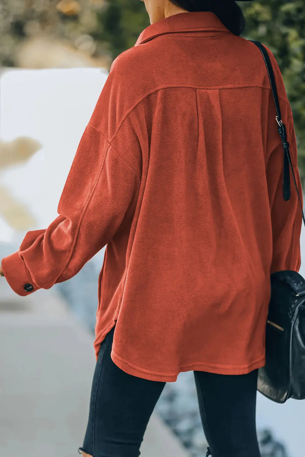 Button Up Collared Neck Long Sleeve Jacket, view 14