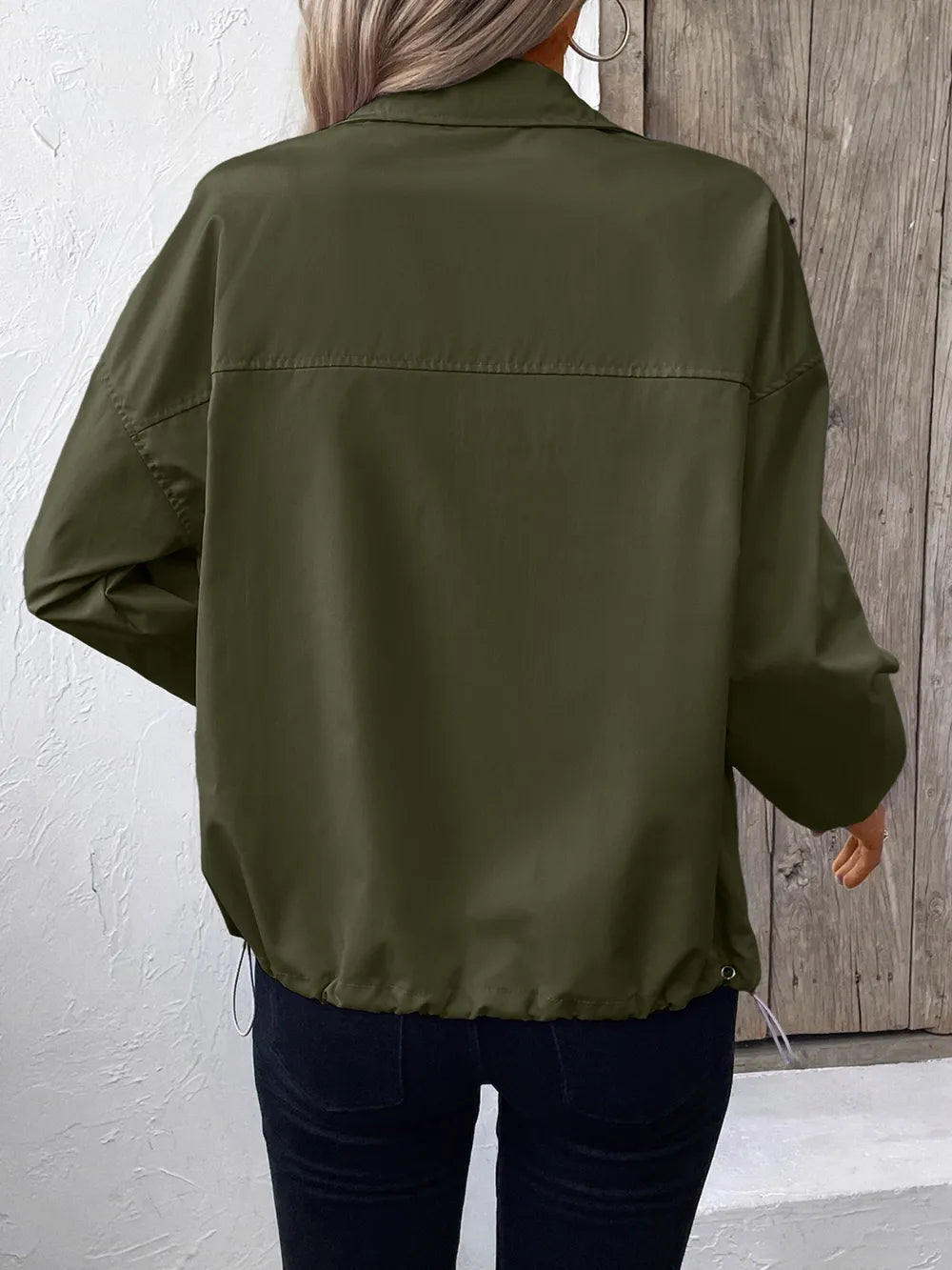 Ivy Lane Pocketed Zip Up Long Sleeve Jacket, view 6