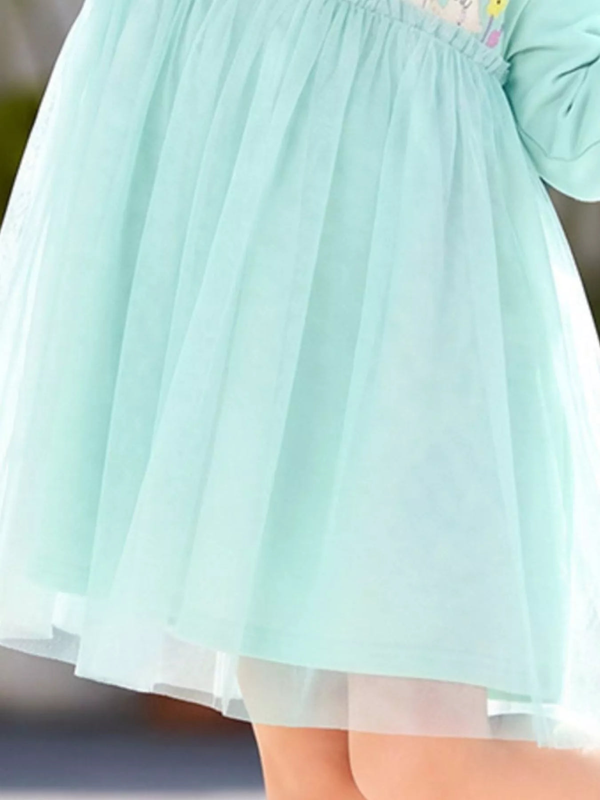 Children's Bunny Round Neck Tulle Dress - Lilixa.store