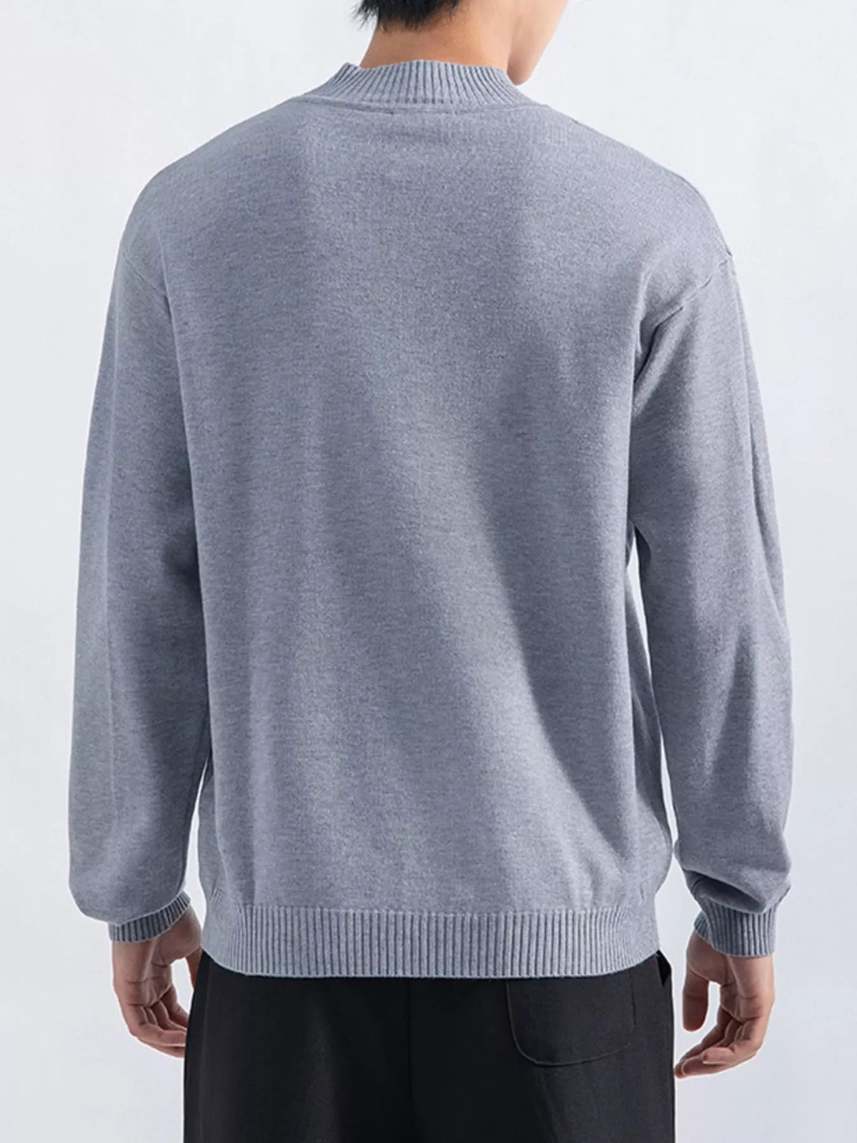 Men's Plus Size Minimalist Mock Neck Sweater, view 2