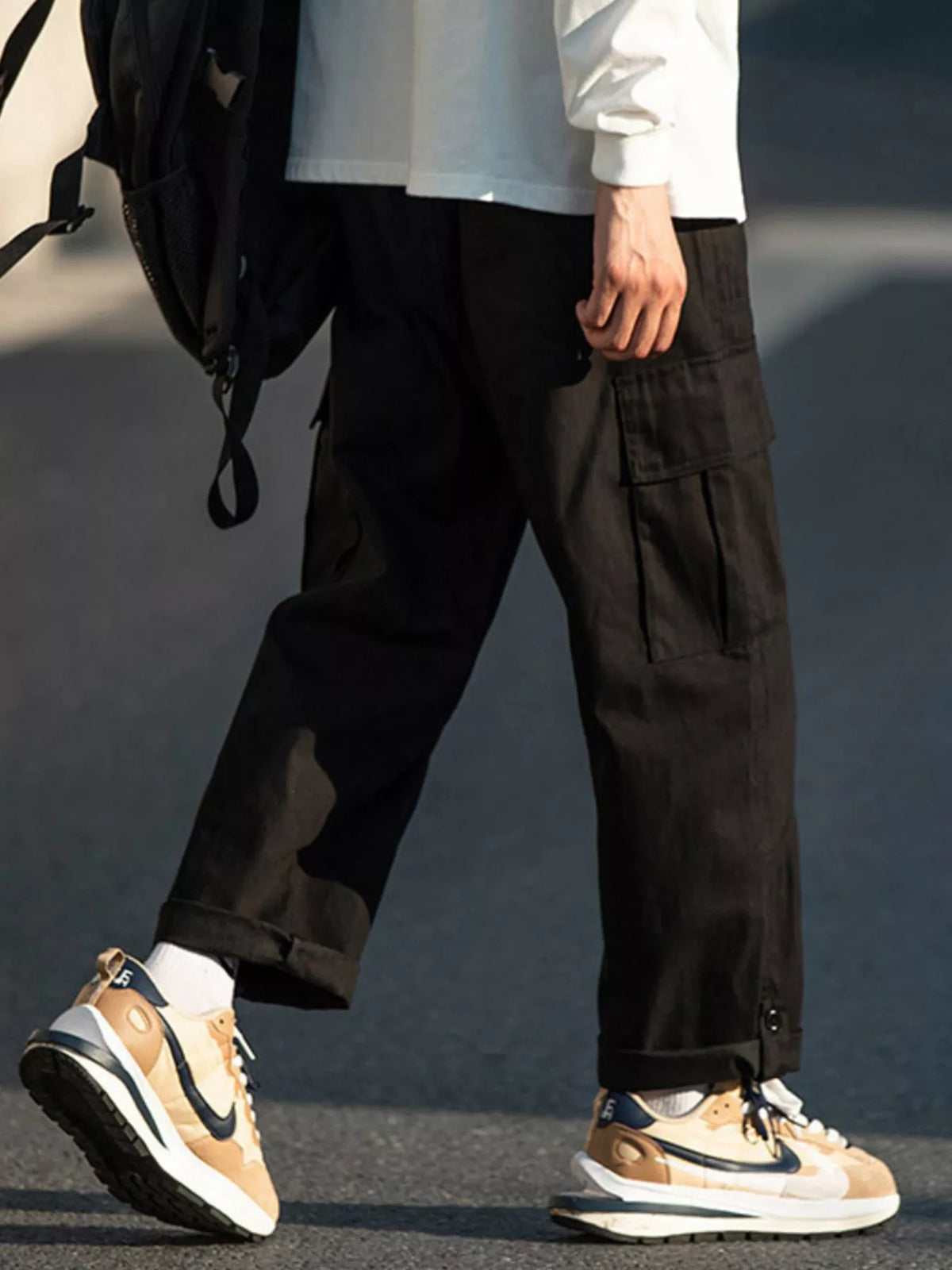 Men's Plus Size Casual Loose Fit Cargo Pants, view 4