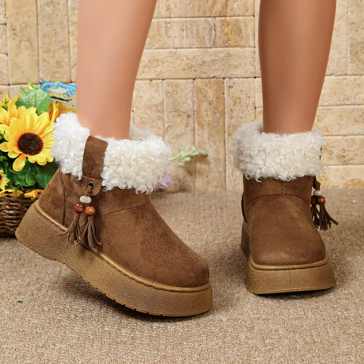 Round Toe Platform Boots - Lilixa.store