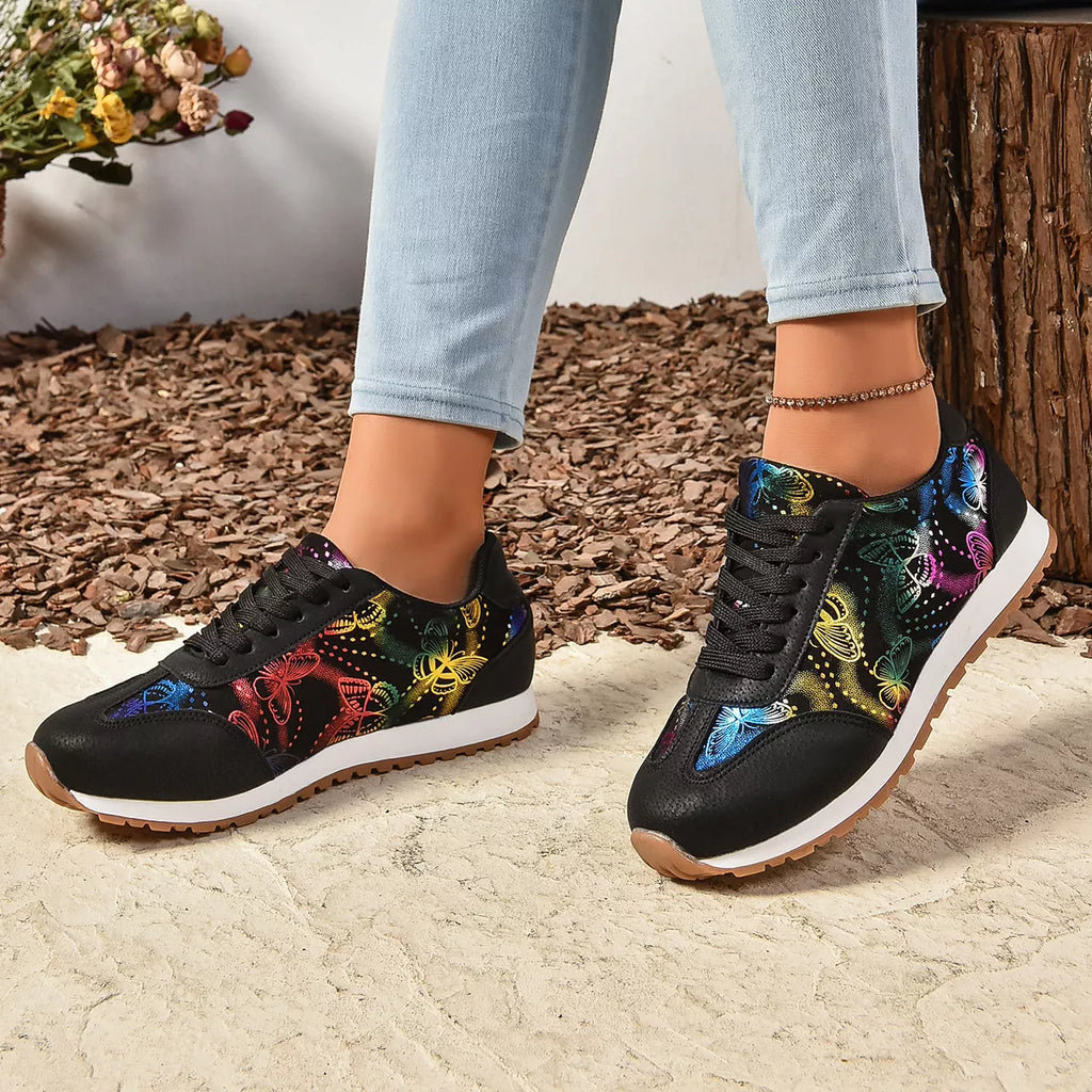 Butterfly Print Casual Sneakers - Lilixa.store