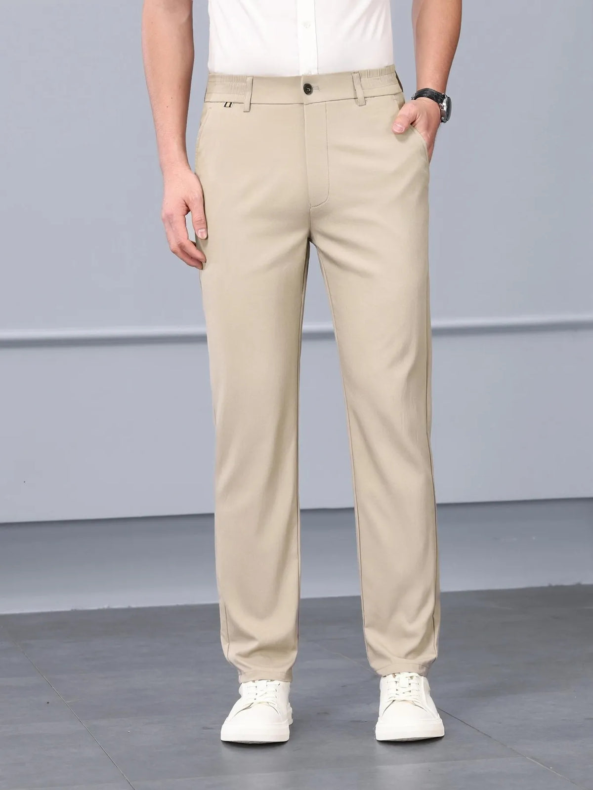 Men's Plus Size Classic Fit Dress Pants in Khaki