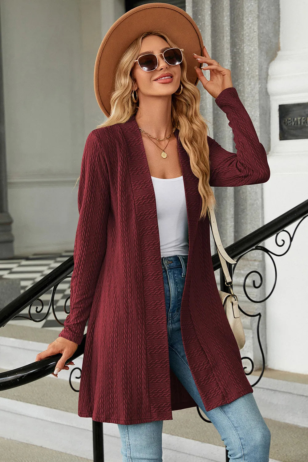 Open Front Long Sleeve Cardigan, view 12