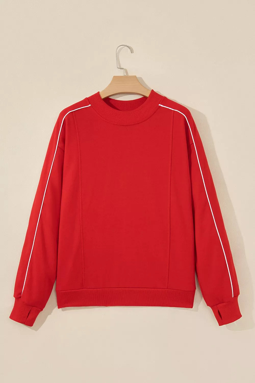 Stand Neck Long Sleeve Regular Fit Sweatshirt - Lilixa.store