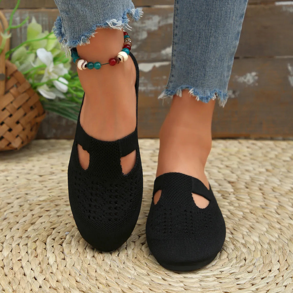 Round Toe Flat Slip-Ons, view 3