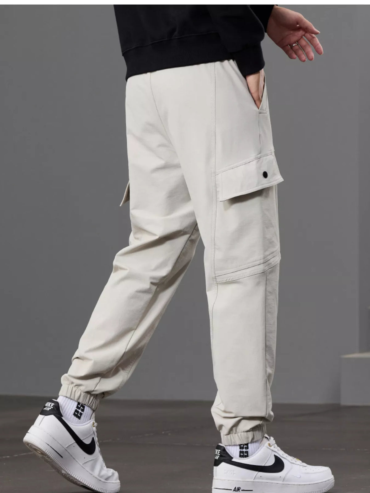 Men's Casual Cargo Pants with Drawstring Waist - Lilixa.store