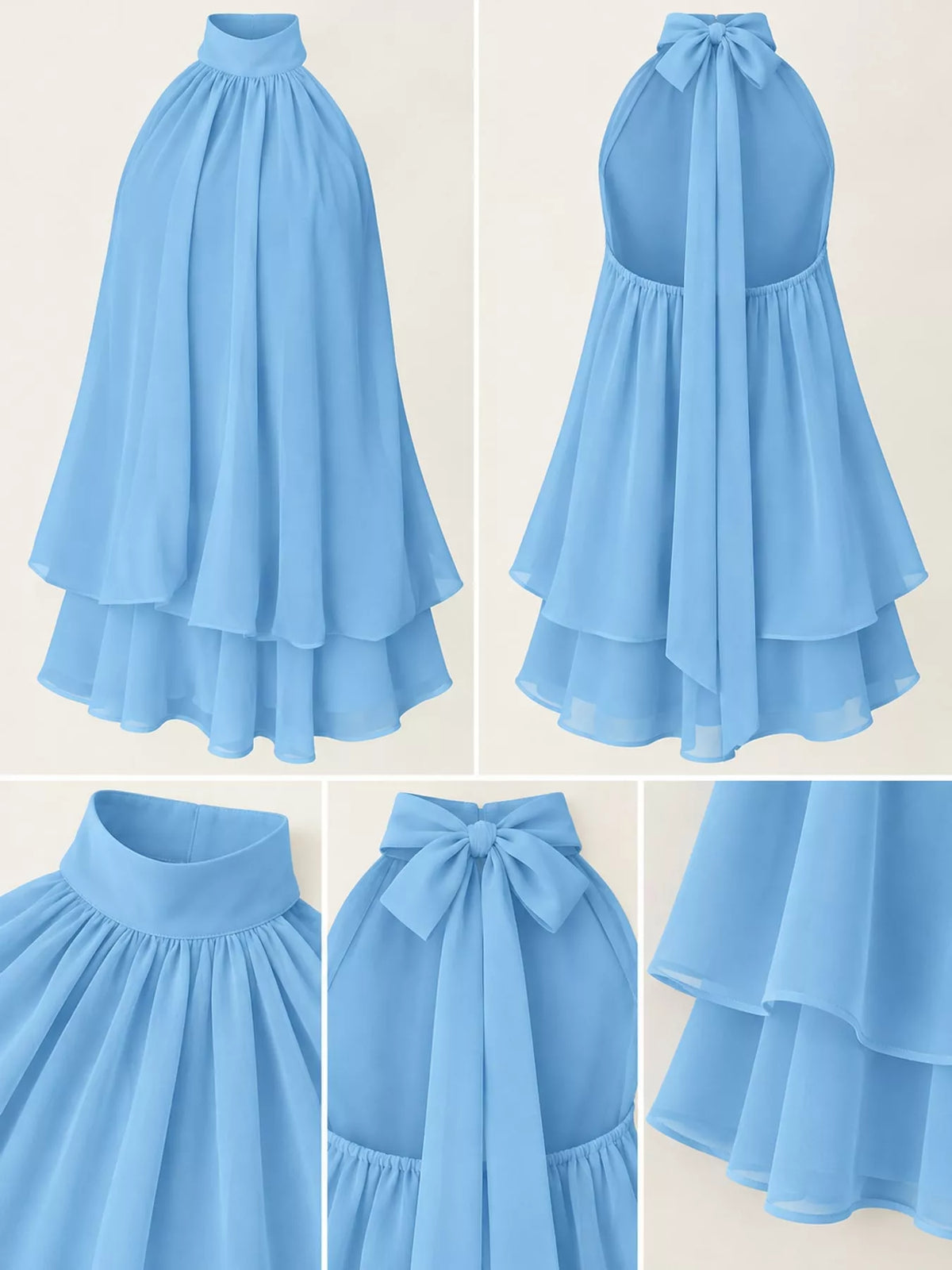 Halter Neck Ruched Mini Dress, view 29