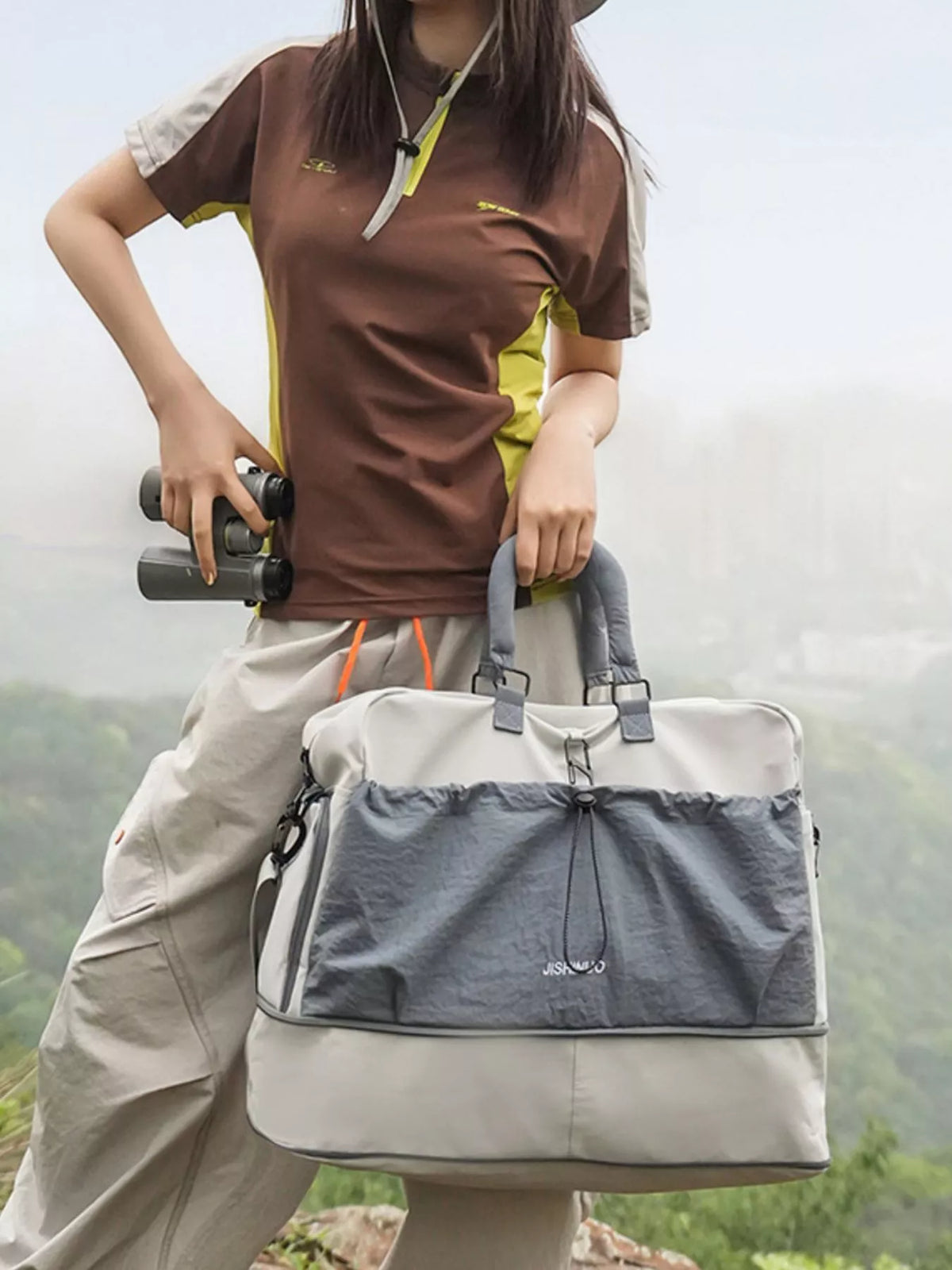 Drawstring Color Block Travel Bag - Lilixa.store