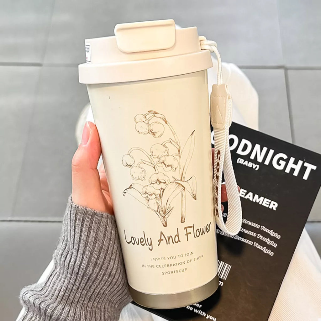 Lovely and Flower Aesthetic Tumbler with Straw - Lilixa.store