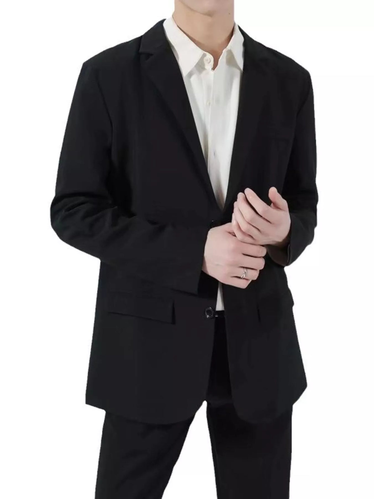 Men's Plus Size Classic Fit Two-Button Blazer - Lilixa.store