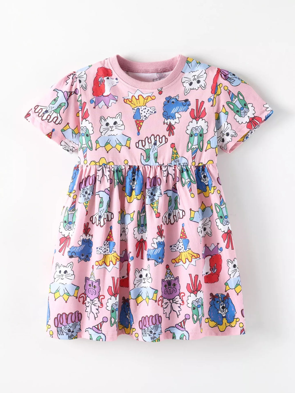 Children's Cartoon Print Short Sleeve Dress - Lilixa.store