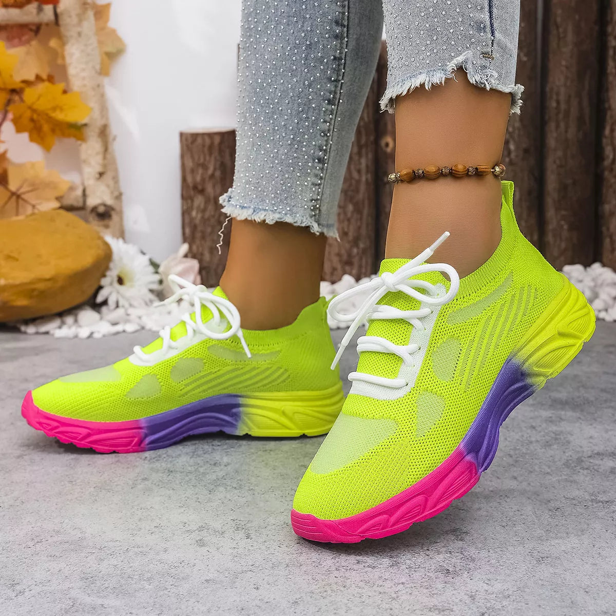 Lace Up Round Toe Sneakers - Lilixa.store