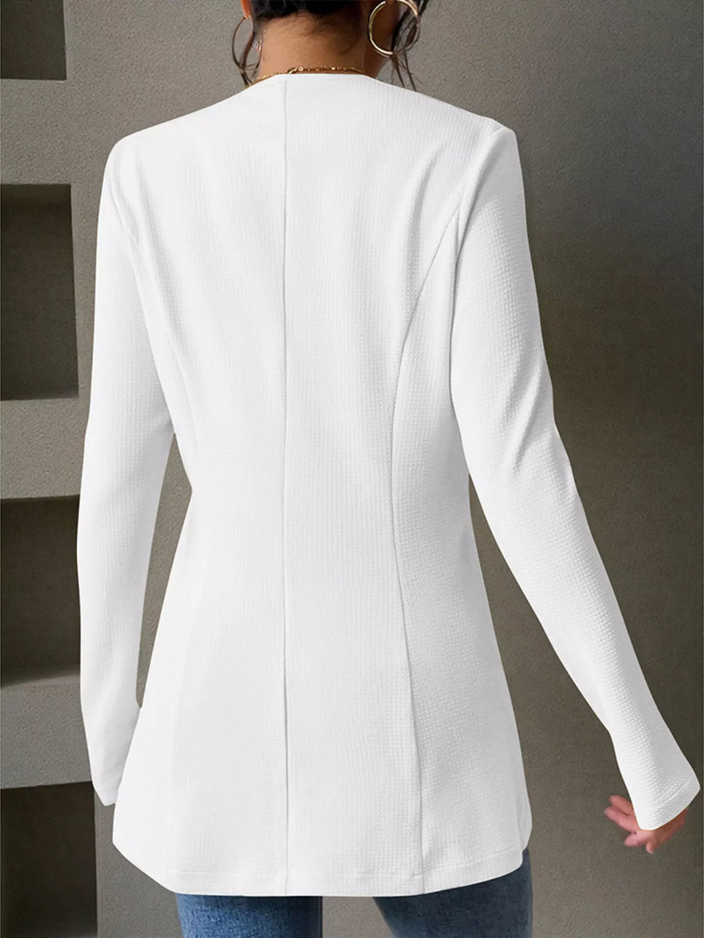 One Button Long Sleeve Blazer - Lilixa.store