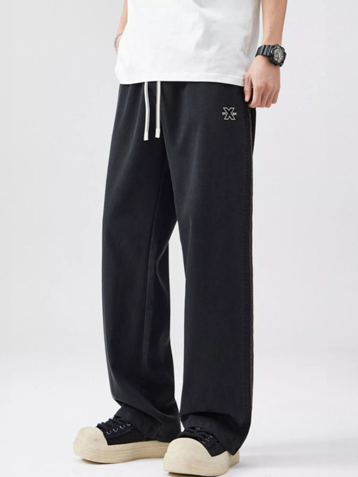Men's Full Size Drawstring Wide Leg Pants Plus Size, view 2