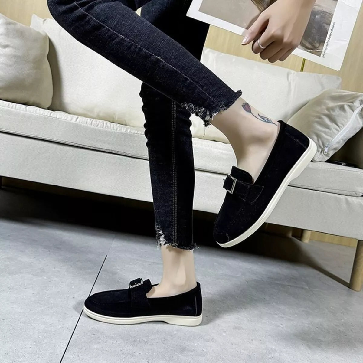 Round Toe Flats Slip-Ons, view 4
