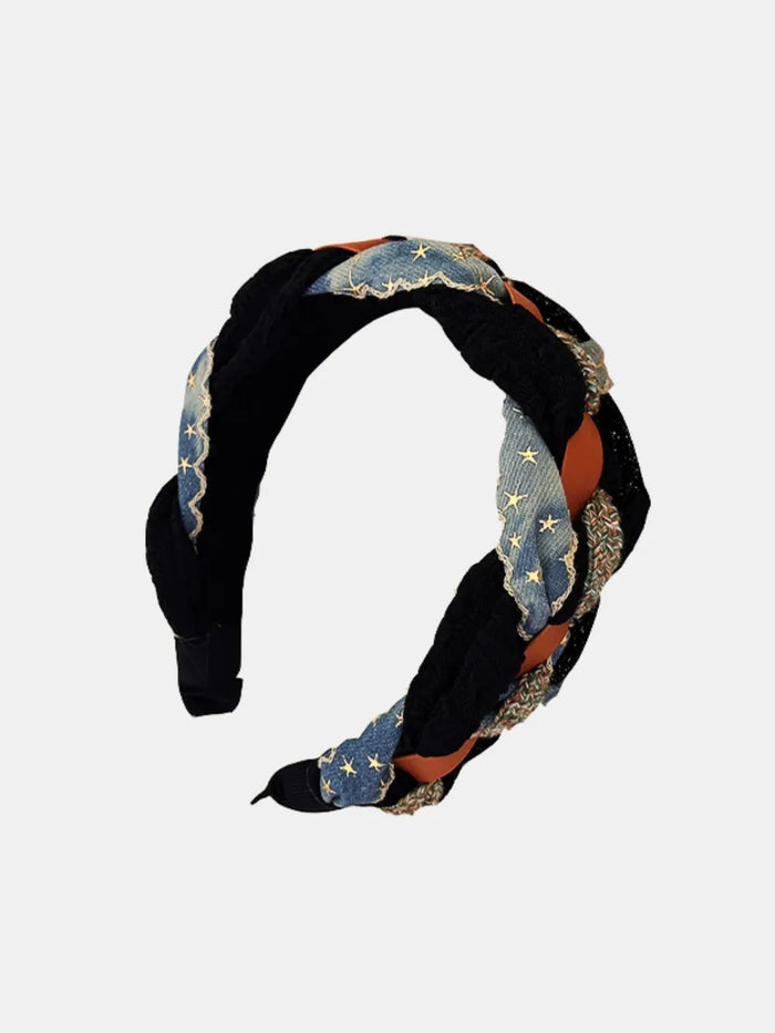 Denim Braided Wide Headband - Lilixa.store