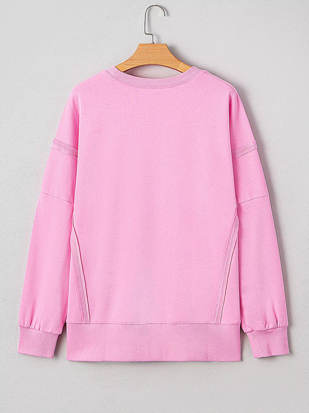Sequin XOXO Letter Graphic Exposed Seam Baggy Sweatshirt - Lilixa.store