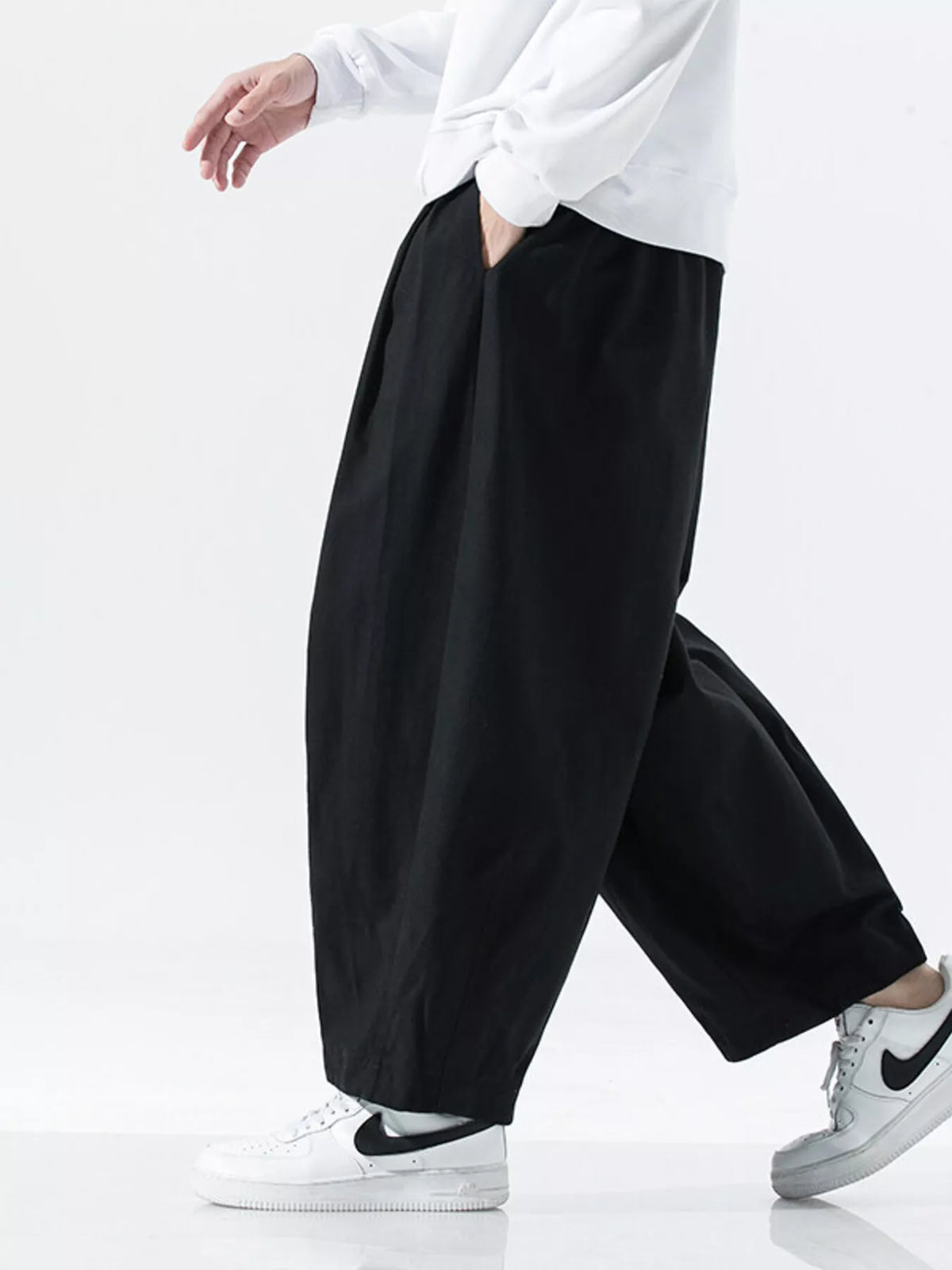 Men's Plus Size Wide Leg Casual Pants, view 4