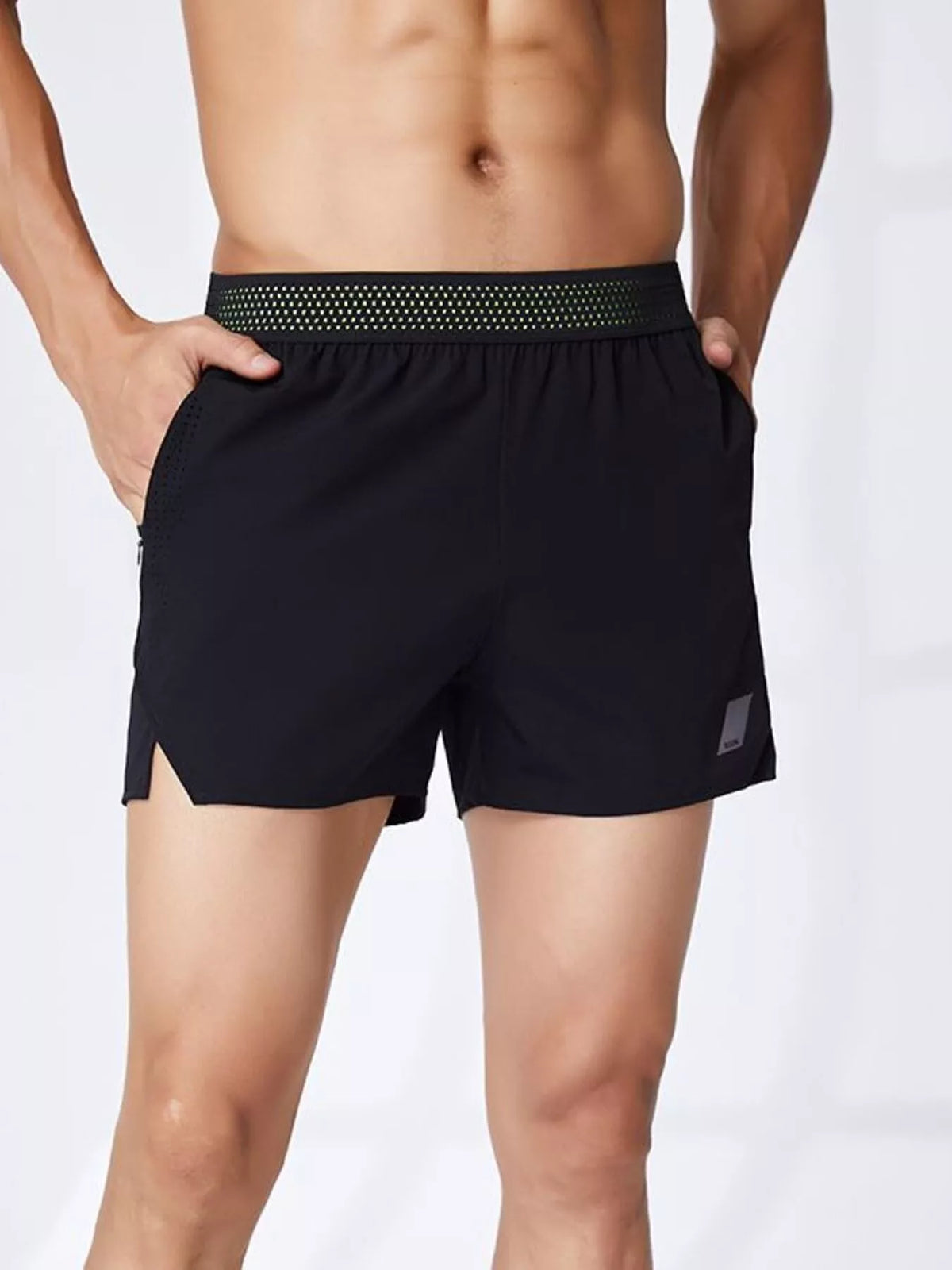 Men's Plus Size Lightweight Quick-Dry Active Shorts in Black