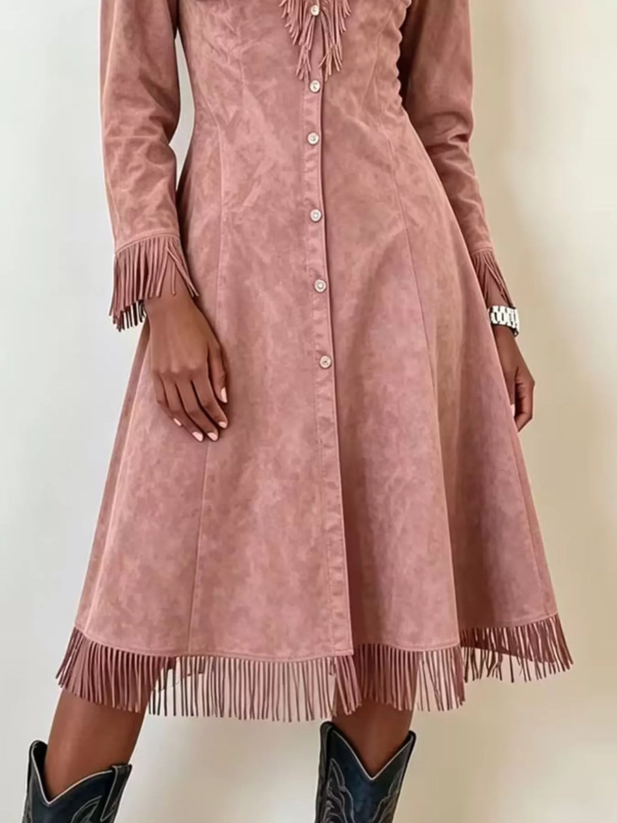 Full Size Fringed Button-Down Outerwear Plus Size - Lilixa.store