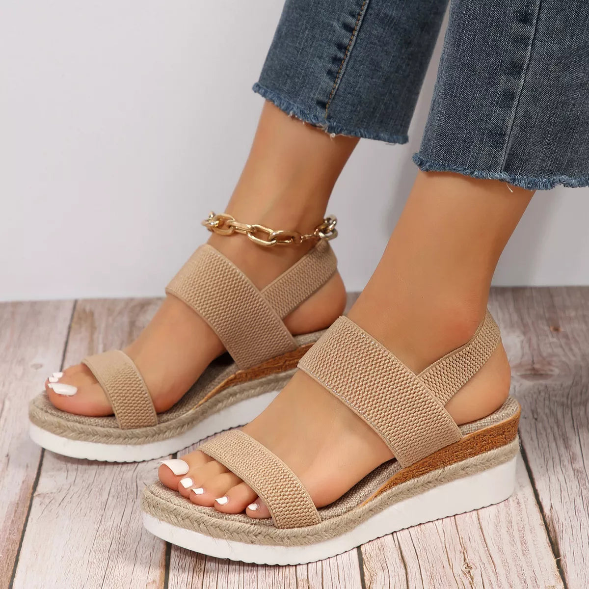 Open Toe Wedge Sandals, view 3