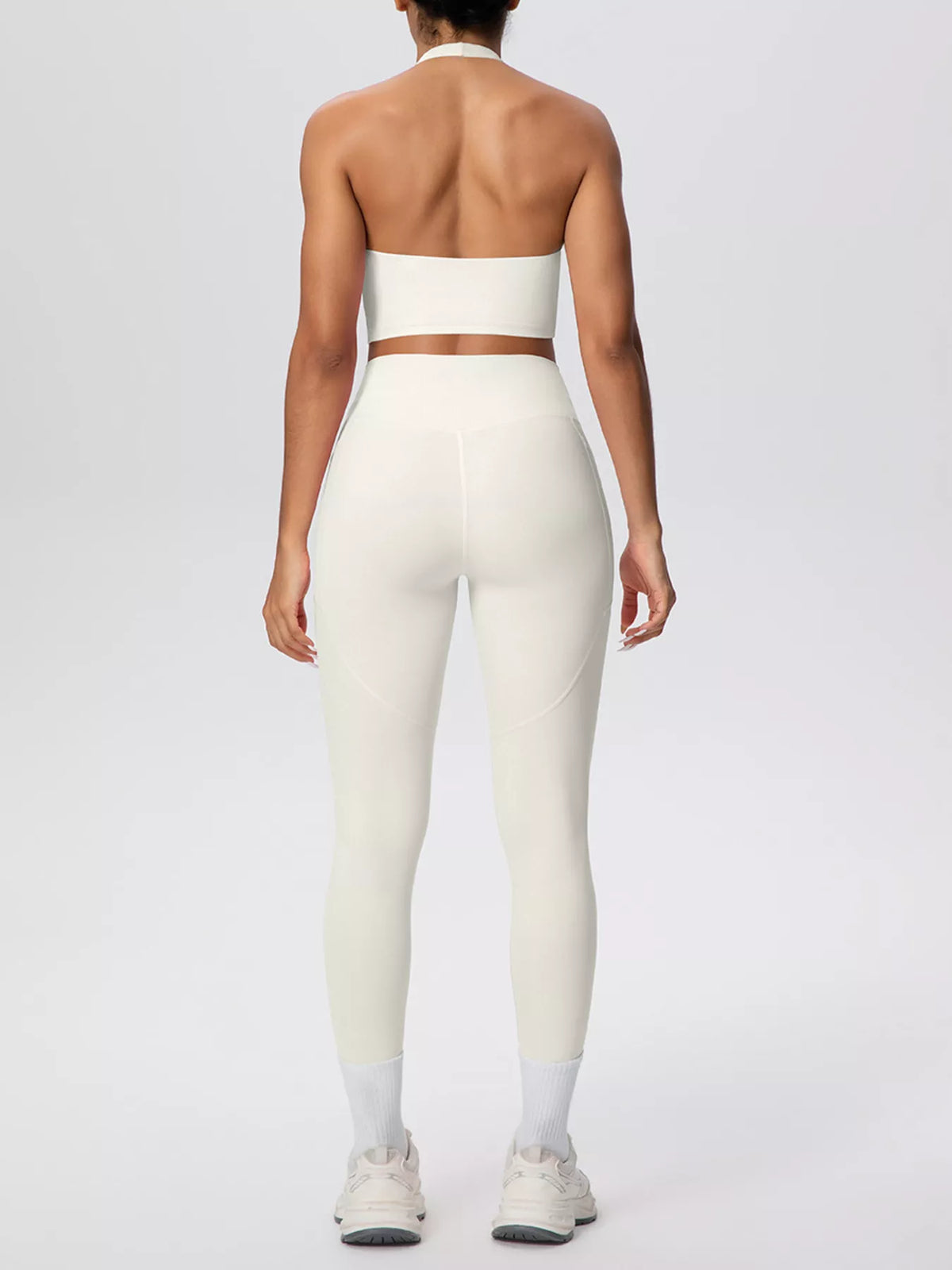 Halter Neck Crop Top and High-Waisted Leggings Active Set, view 17