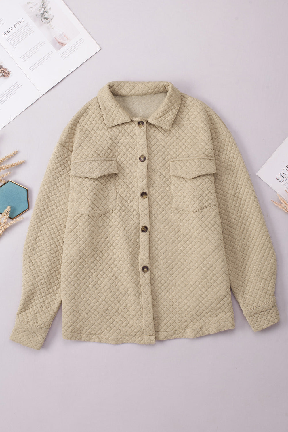 Button Down Collared Jacket - Lilixa.store
