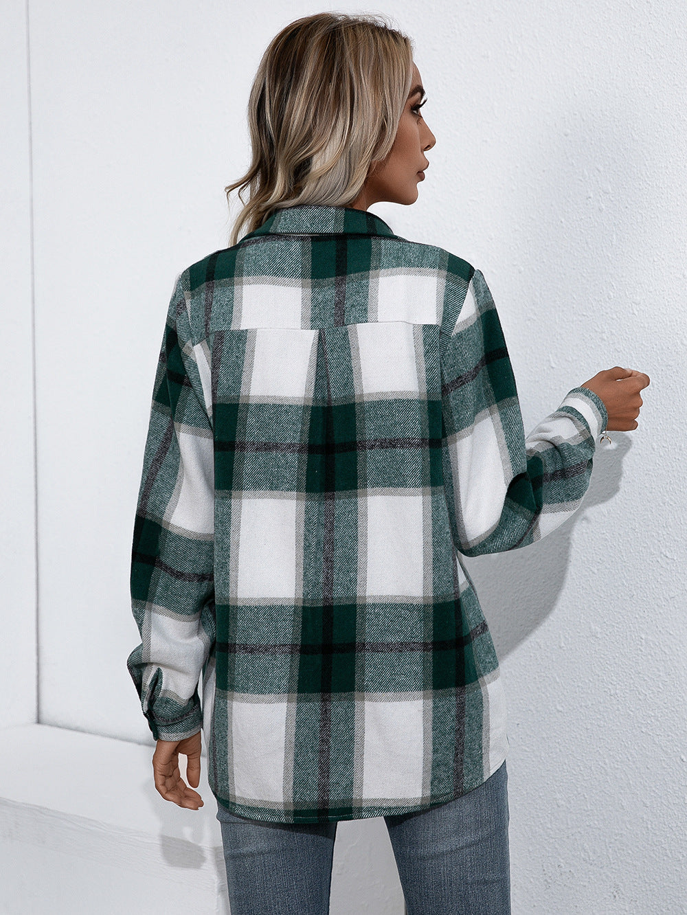 Ivy Lane Plaid Button Up Flannel Shirt, view 6