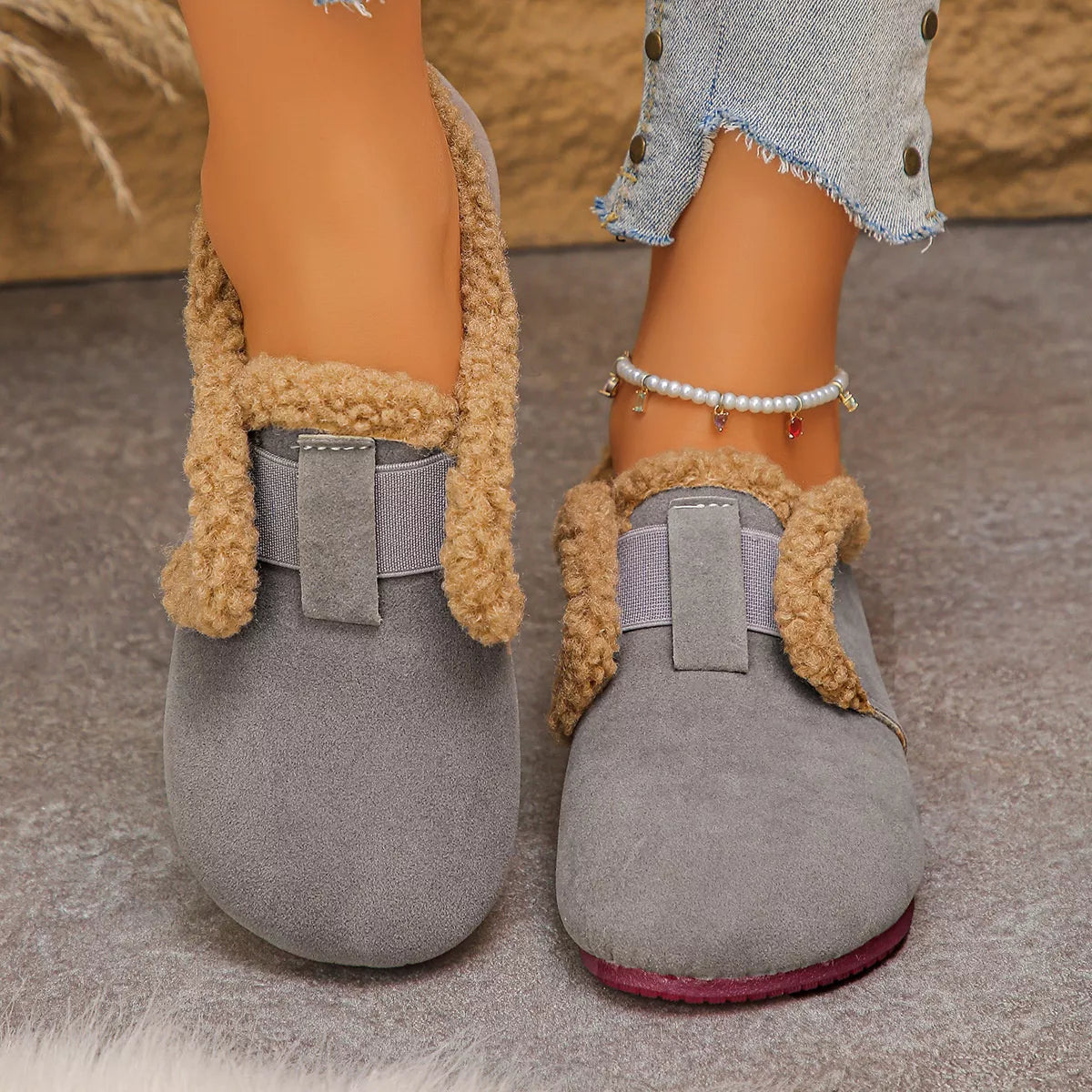 Faux Fur Lined Slip-Ons