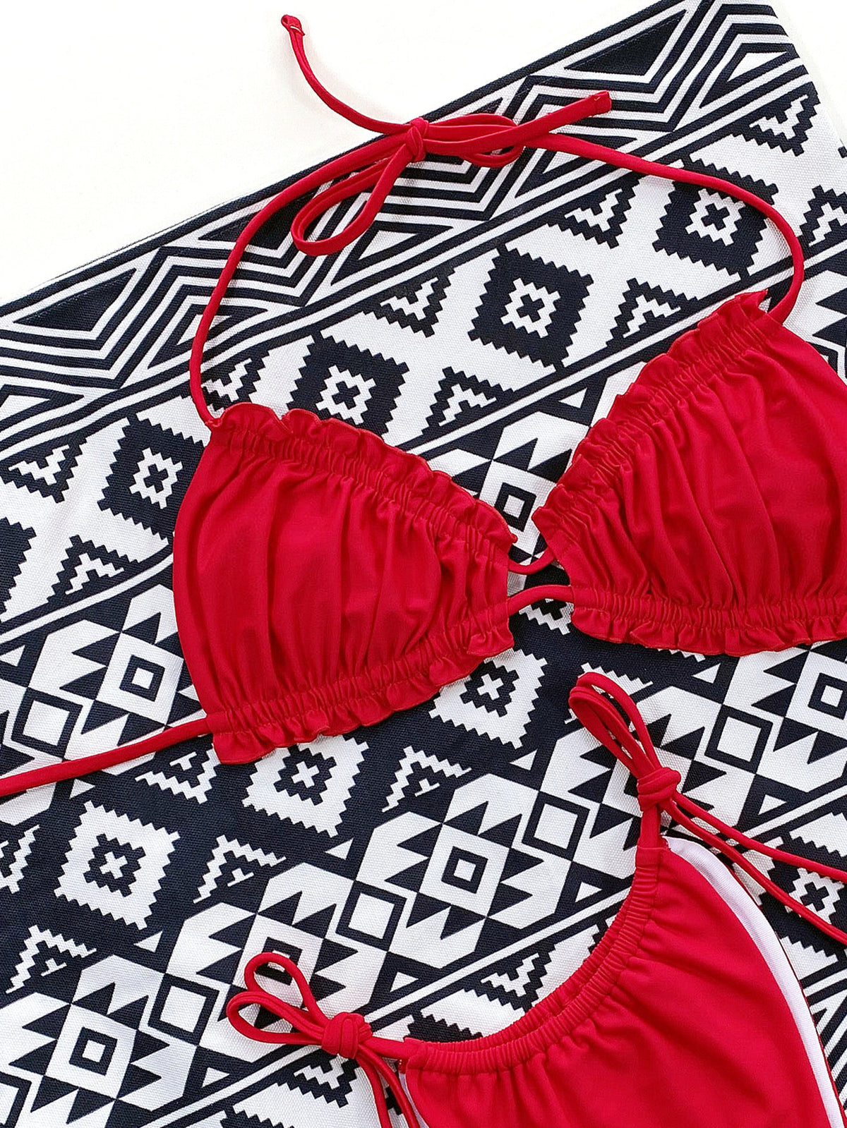 Frill Trill Halter Neck Bikini Set - Lilixa.store